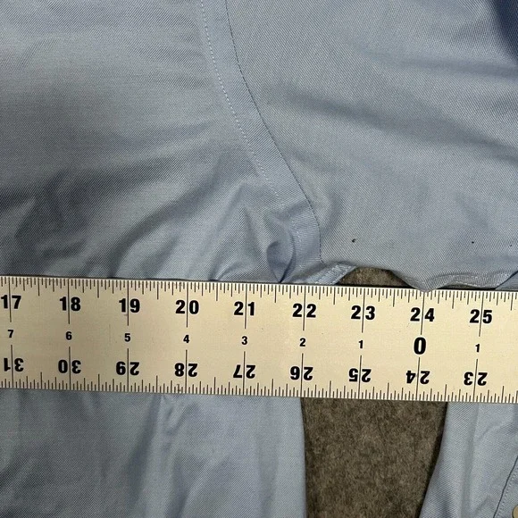 Kenneth Cole Awear-Tech Men's Button Up Shirt Size 17 Blue Slim Fit Long Sleeve‎ - Picture 5 of 6